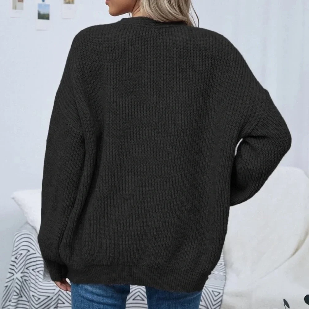 Soft knit drop shoulder oversized cardigan sweater tan - Picture 13 of 16